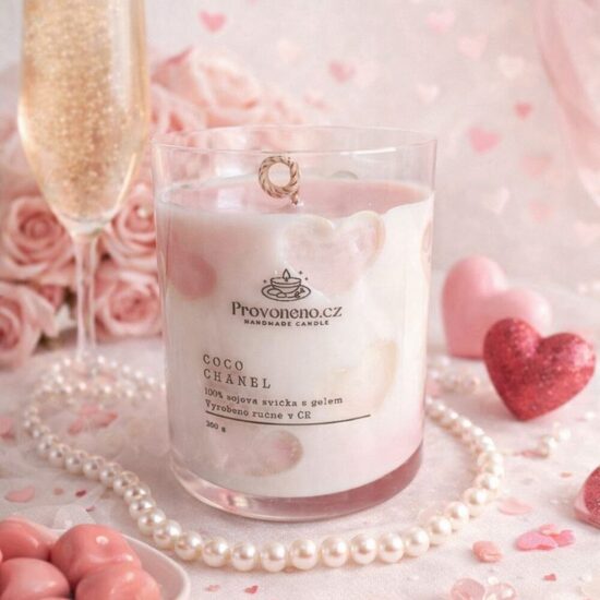 Coco Chanel – sojová svíčka ve skle 260 g | růžová